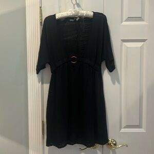 ND New Directions Swimsuit Coverup Black Size Medium Lowcut Front Pockets
